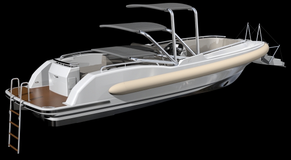 Image for Vikal’s D-RIB tender with actuated bimini rooftop