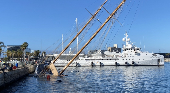 Image for VIDEO: 49m S/Y Eleonora E sinks following collision with supply vessel