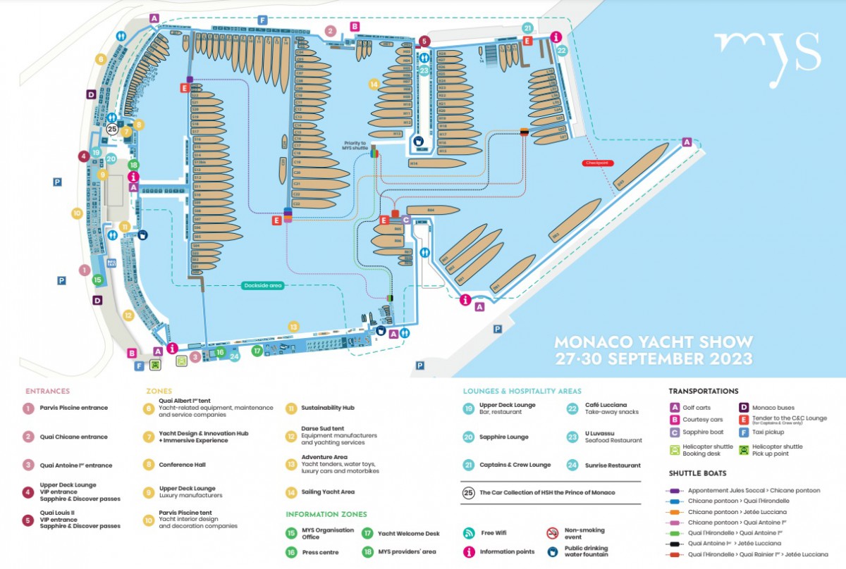 monaco yacht show map 2023