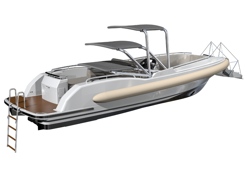 Image for article Vikal’s D-RIB tender with actuated bimini rooftop