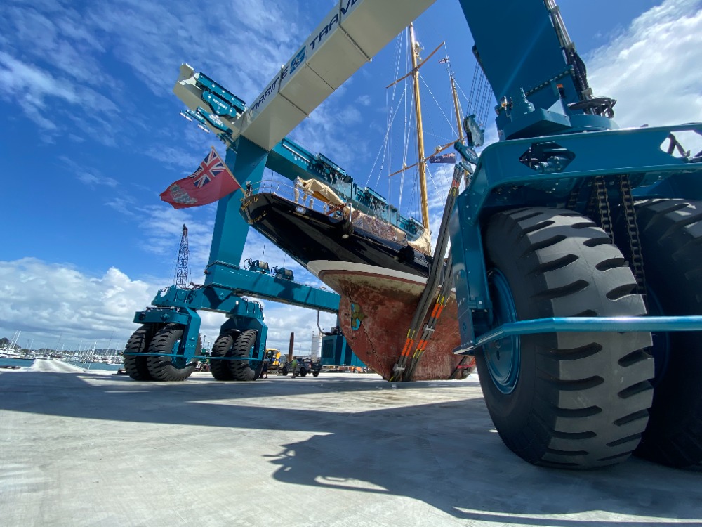 Image for article New 820-tonne travel lift operational at Orams Marine