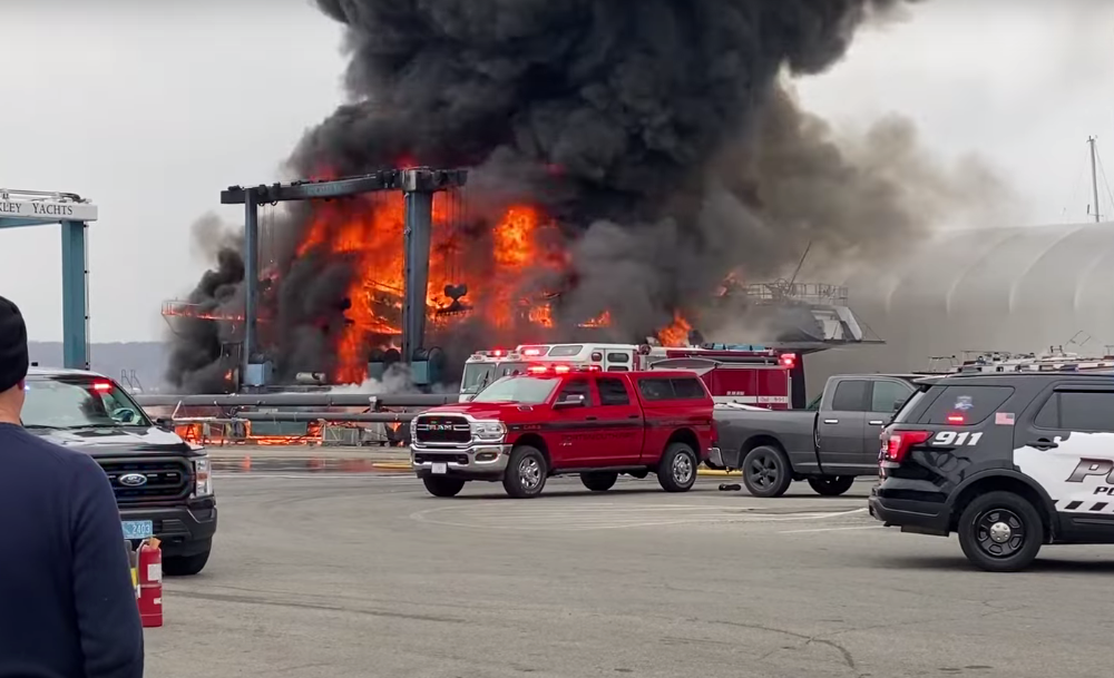 Image for article Two superyachts lost to fire in Portsmouth, Rhode Island