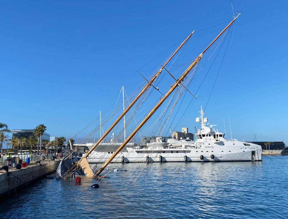 Image for article VIDEO: 49m S/Y Eleonora E sinks following collision with supply vessel