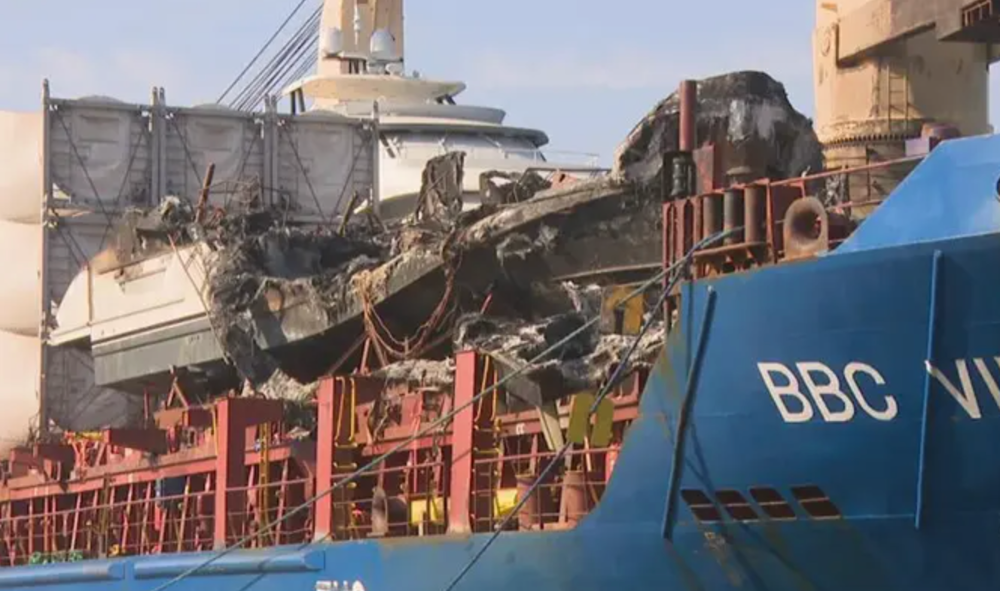 Image for article Silent Yachts deny claims its vessel caused cargo ship fire
