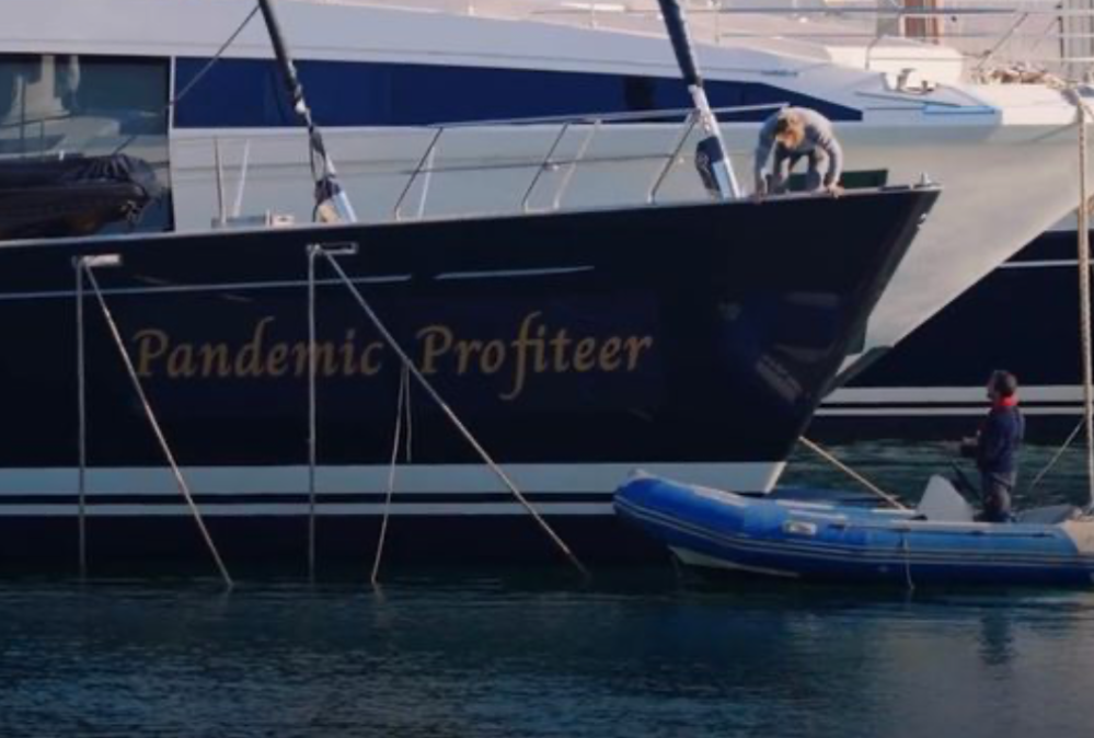 Image for article 40m yacht re-named ‘Pandemic Profiteer’