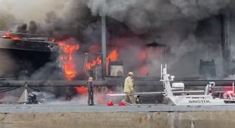 Image for Two superyachts lost to fire in Portsmouth, Rhode Island