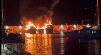 Image for Several yachts destroyed in Greek marina fire